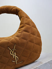 YSL Icarino Mini quilted suede top-handle bag in brown Size 17x13x3cm - 2