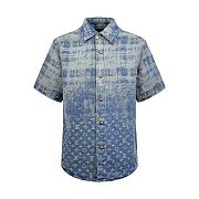LV Denim Short-Sleeved Shirt 1AJC93 - 1