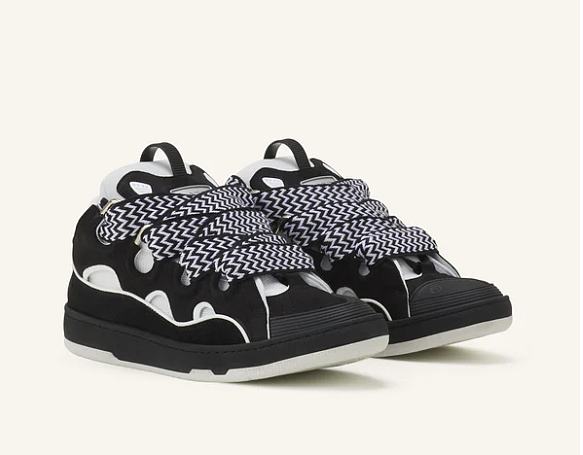 LanVin CURB SNEAKERS IN LEATHER Black/White FU-SKDK12-BICO-E25100037 - 1