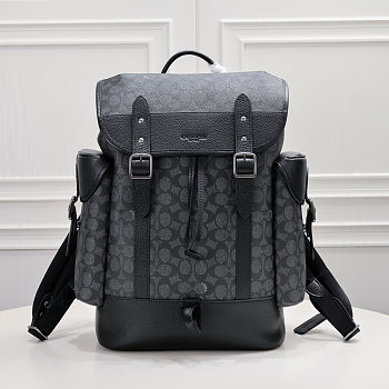 Coach Hitch In Signature Canvas ‘Black’ Backpack C7673-JICHR Size 31x42x14.5cm