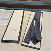 Gucci Silk Tie Bee 4E002 1160 Gray - 3
