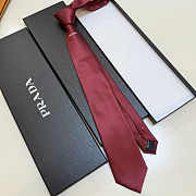 New Prada Men's Red Silk Tie - 1