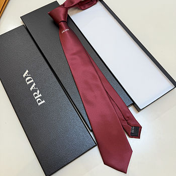 New Prada Men's Red Silk Tie