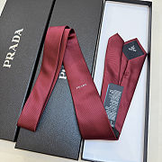 New Prada Men's Red Silk Tie - 4