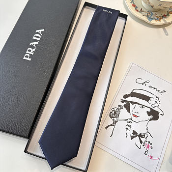 Prada Tie Navy Blue Silk