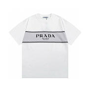 Prada striped letter logo short-sleeved White t-shirt - 1
