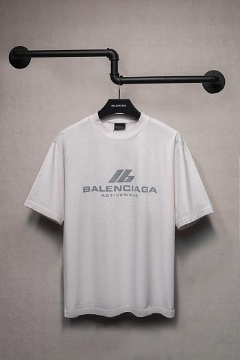 Balenciaga Active Logo T Shirt In Off White