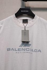Balenciaga Active Logo T Shirt In Off White - 3