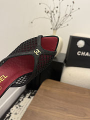 CHANEL Mules in Black Mixed Fibers Cotton & Lambskin - 4
