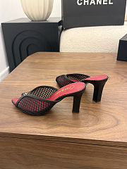 CHANEL Mules in Black Mixed Fibers Cotton & Lambskin - 3
