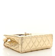 Chanel Metallic Shiny Aged Calfskin Quilted Nano Kelly Shopper Gold Size 13 x 19 x 7 cm - 6