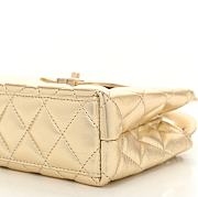 Chanel Metallic Shiny Aged Calfskin Quilted Nano Kelly Shopper Gold Size 13 x 19 x 7 cm - 5