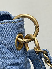 Chanel Denim Quilted Small Supple Twins Hobo Bag Blue Size 22x30x5cm - 6