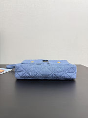 Chanel Denim Quilted Small Supple Twins Hobo Bag Blue Size 22x30x5cm - 5