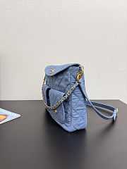 Chanel Denim Quilted Small Supple Twins Hobo Bag Blue Size 22x30x5cm - 4
