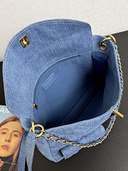 Chanel Denim Quilted Small Supple Twins Hobo Bag Blue Size 22x30x5cm - 2