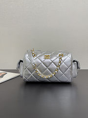Chanel Bowling Bag Silver Size 15.5x24x11.5cm - 1