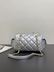 Chanel Bowling Bag Silver Size 15.5x24x11.5cm - 6