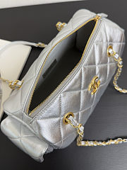 Chanel Bowling Bag Silver Size 15.5x24x11.5cm - 5