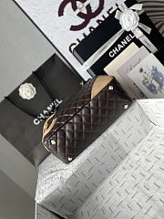 Chanel Brown/Beige Quilted Leather Cambon Ligne Bowler Bag Size 28ⅹ10×16cm - 6