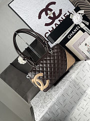 Chanel Brown/Beige Quilted Leather Cambon Ligne Bowler Bag Size 28ⅹ10×16cm - 5