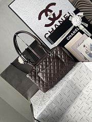 Chanel Brown/Beige Quilted Leather Cambon Ligne Bowler Bag Size 28ⅹ10×16cm - 4