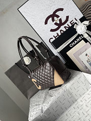 Chanel Brown/Beige Quilted Leather Cambon Ligne Bowler Bag Size 28ⅹ10×16cm - 2