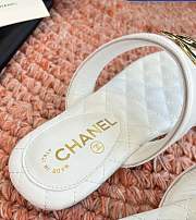 Chanel White Lambskin CC Thong Sandals - 2