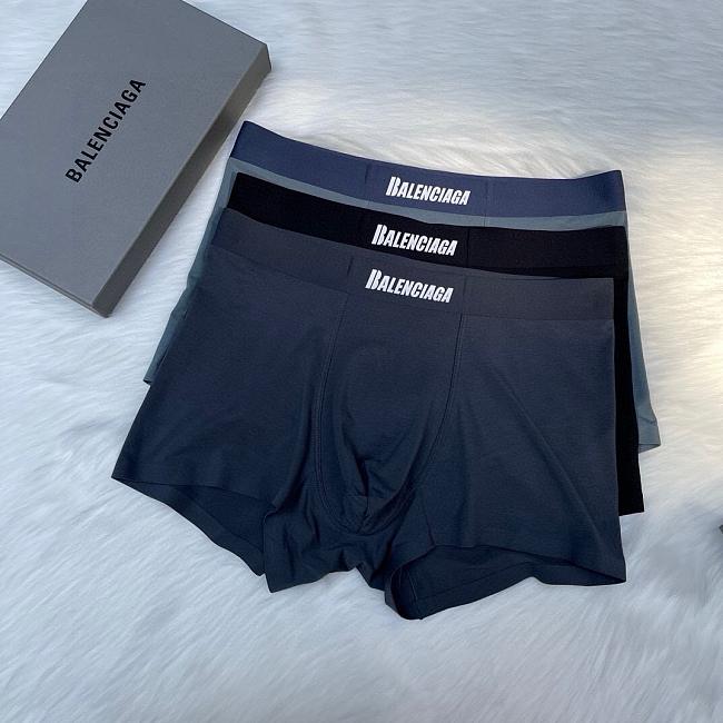 Balenciaga Style Men's Seamless Trunks (Set of 3) - 1
