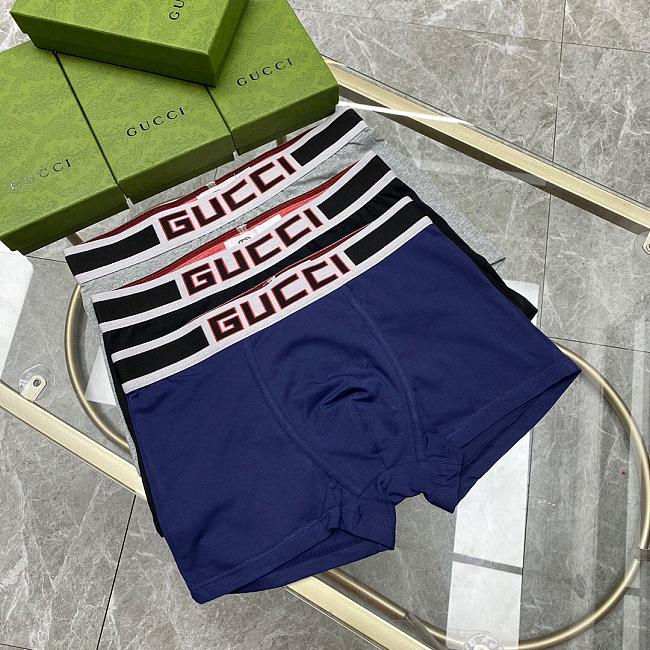 Gucci Style Men's Cotton Boxer Briefs (Set of 3) - 1