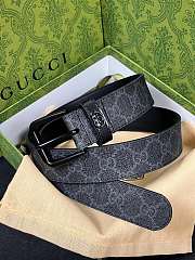 Gucci Belt with Interlocking Black GG Supreme canvas 3.5cm wide  - 1