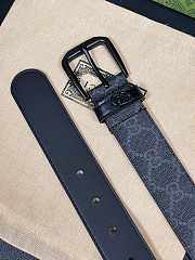 Gucci Belt with Interlocking Black GG Supreme canvas 3.5cm wide  - 4