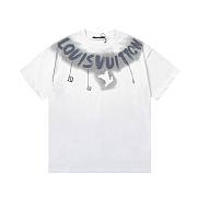 Louis Vuitton dark blue and white graffiti print logo T-shirt - 1