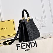 FENDI - Peekaboo ISeeU Small Embroidered Black Leather Size 27x21x11cm - 4