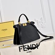 FENDI - Peekaboo ISeeU Small Embroidered Black Leather Size 27x21x11cm - 3