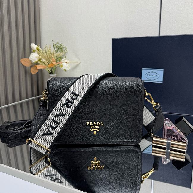 Prada Leather Shoulder Bag Black 23 x 15.5 x 9cm - 1