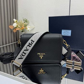 Prada Leather Shoulder Bag Black 23 x 15.5 x 9cm