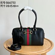 Gucci Borsetto medium boston bag in black leather Size 28 x 15 x 10cm - 1