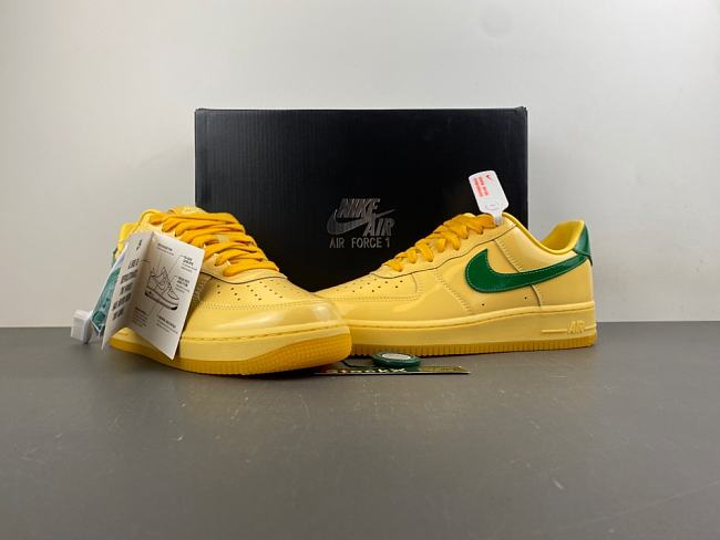 Nike Air Force 1 Low Patent Leather Topaz Gold Pine Green IO4489-700 - 1