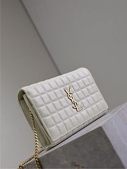 YSL Cassandre Wallet on Chain in quilted smooth leather bag Crema Soft Size 23x14x3cm - 6