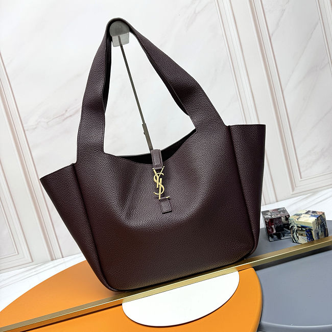 YSL LE 5 À 7 BEA in grained leather in Brown Size 50×28×18cm - 1
