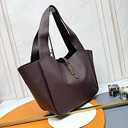 YSL LE 5 À 7 BEA in grained leather in Brown Size 50×28×18cm - 4