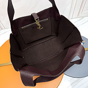 YSL LE 5 À 7 BEA in grained leather in Brown Size 50×28×18cm - 3