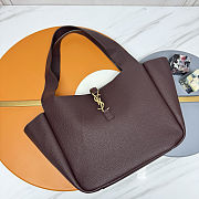 YSL LE 5 À 7 BEA in grained leather in Brown Size 50×28×18cm - 2