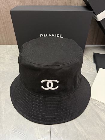 Chanel Cotton Pearl CC Bucket Hat S Black 1807540