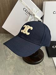 Celine Triomphe Logo Embroidered Cap Black - 6