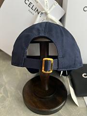 Celine Triomphe Logo Embroidered Cap Black - 5