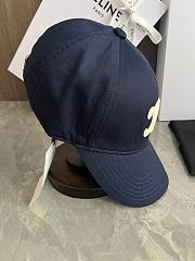 Celine Triomphe Logo Embroidered Cap Black - 3