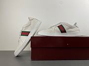 Gucci Women's Stretch low-top sneaker in white leather ‎865056 AAGFF 9099 - 4
