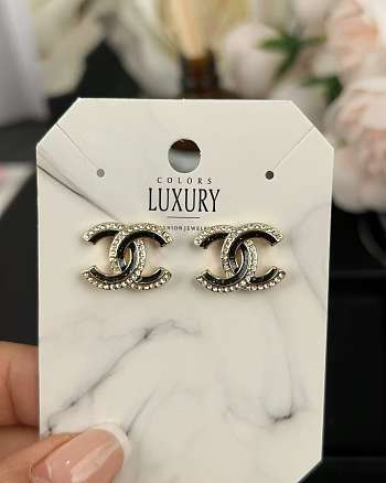 Chanel Leather Chain Pearl Crystal Brooch Light Gold Tone